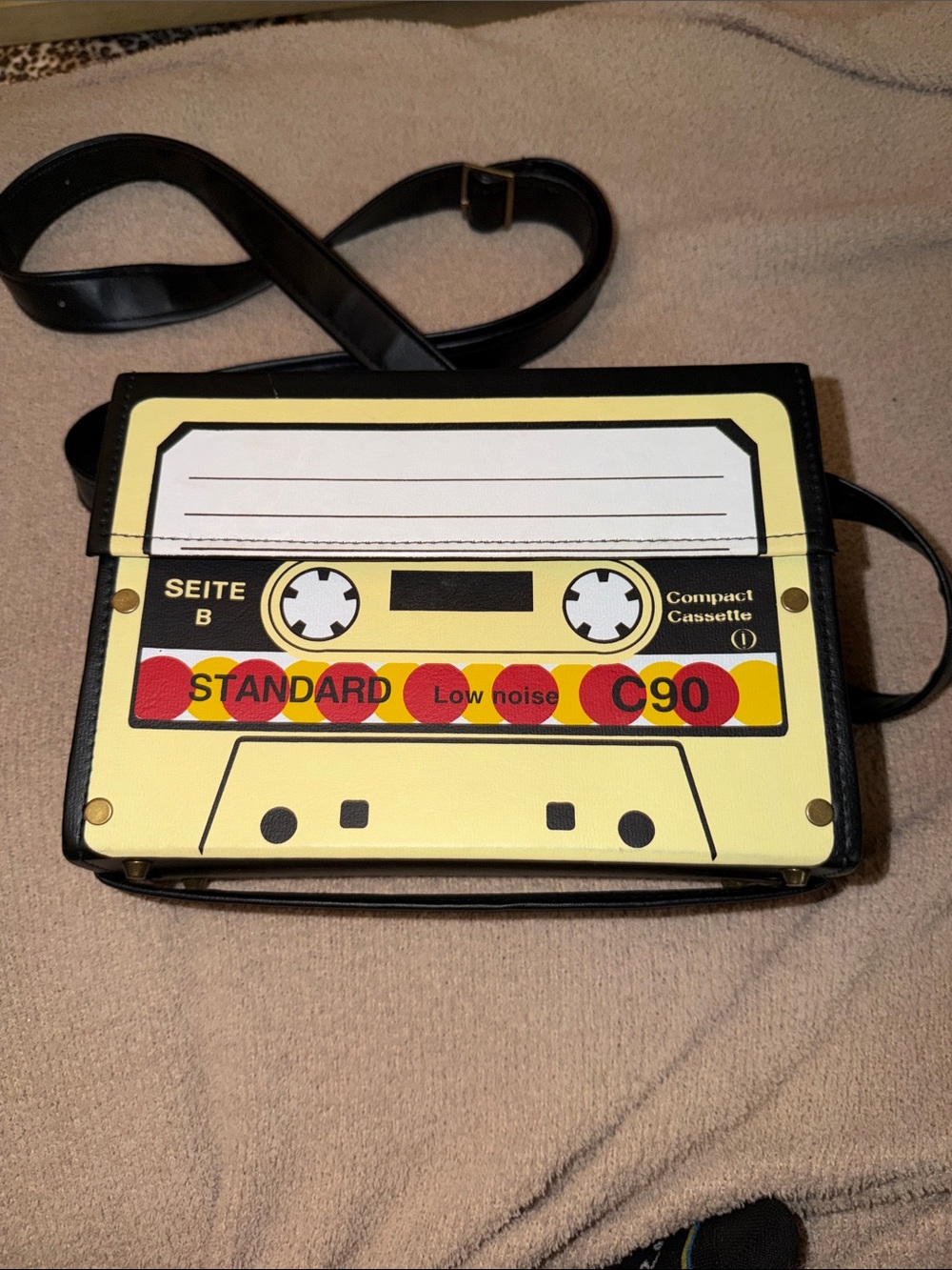 Retro Cassette Crossbody Bag in Yellow